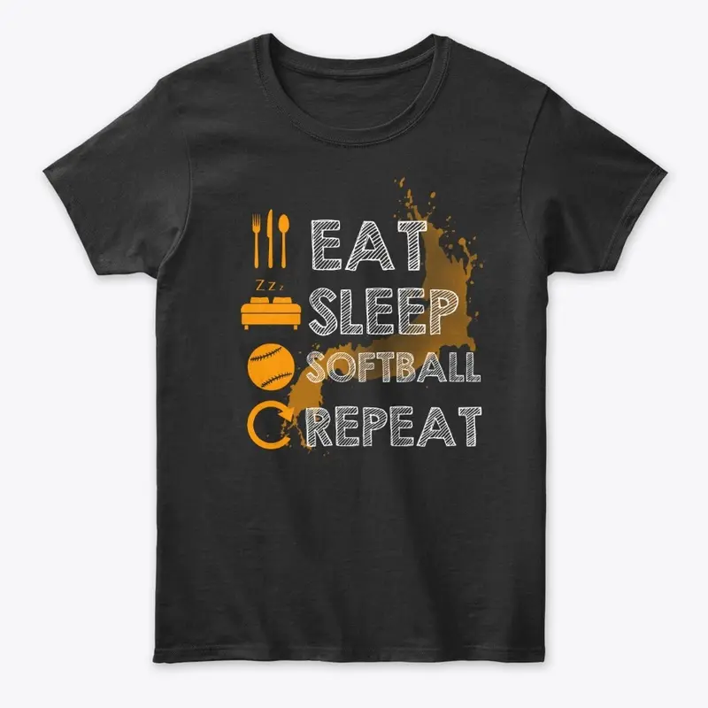 Eat Sleep Softball Repeat